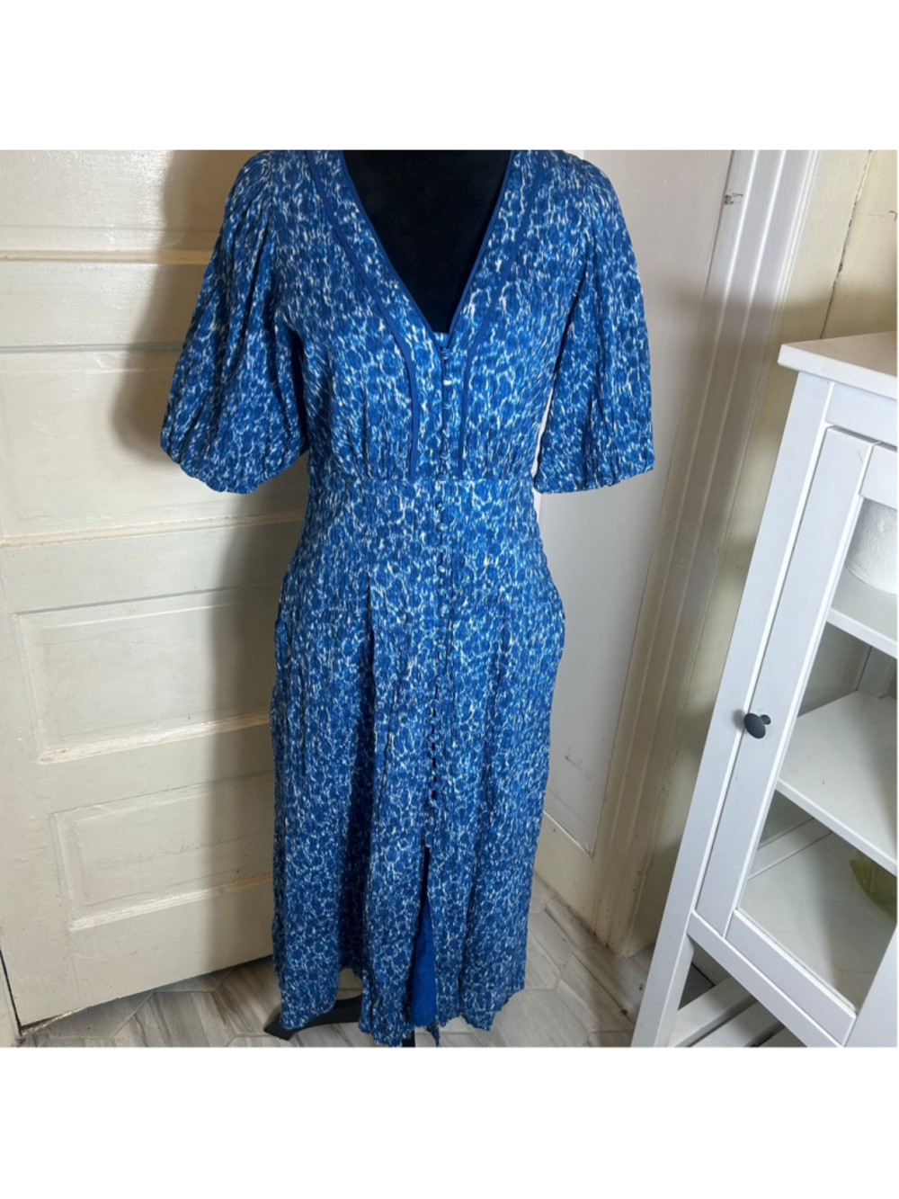 Tuckernuck Blue Maxi Dress Crinkled Dopamine Med Resort Vacation Lightweight